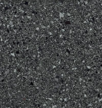 Hyper flake epoxy floor with black, grey and white
